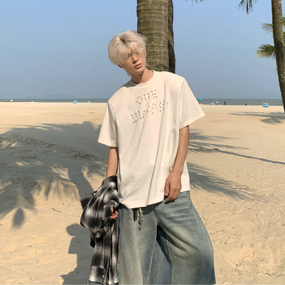 Pearl Design Oversize Short Sleeve T-Shirt WN19909