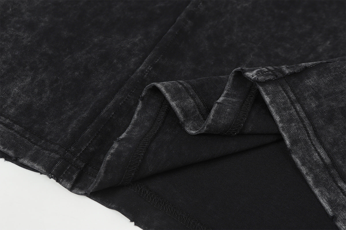 Washed Frayed Pullover Sweatshirt WN23029