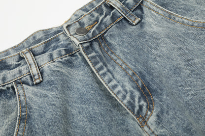 Washed Wide Leg Denim Jeans WN25431