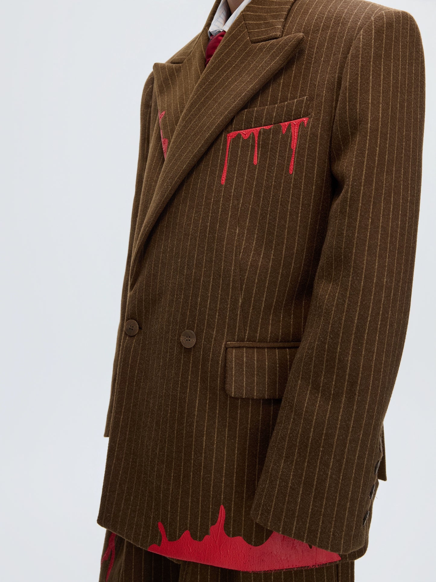 Stripe Wool Tailored Jacket & Stripe Trousers Setup WN22605