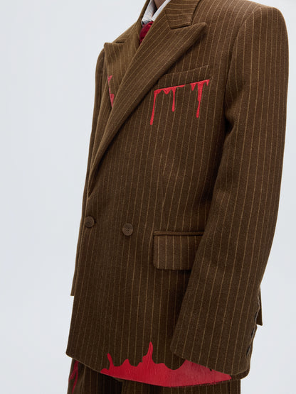 Stripe Wool Tailored Jacket & Stripe Trousers Setup WN22605