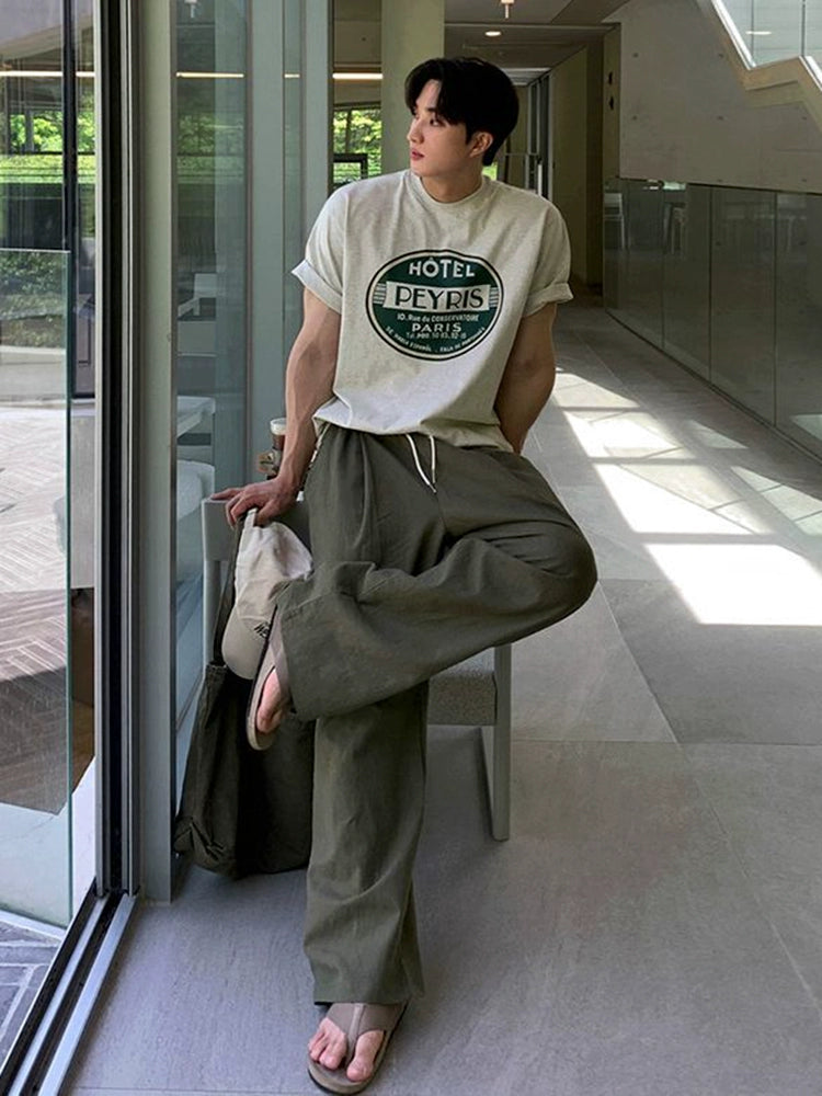 Draped Simple Straight Wide Leg Pants WN20257