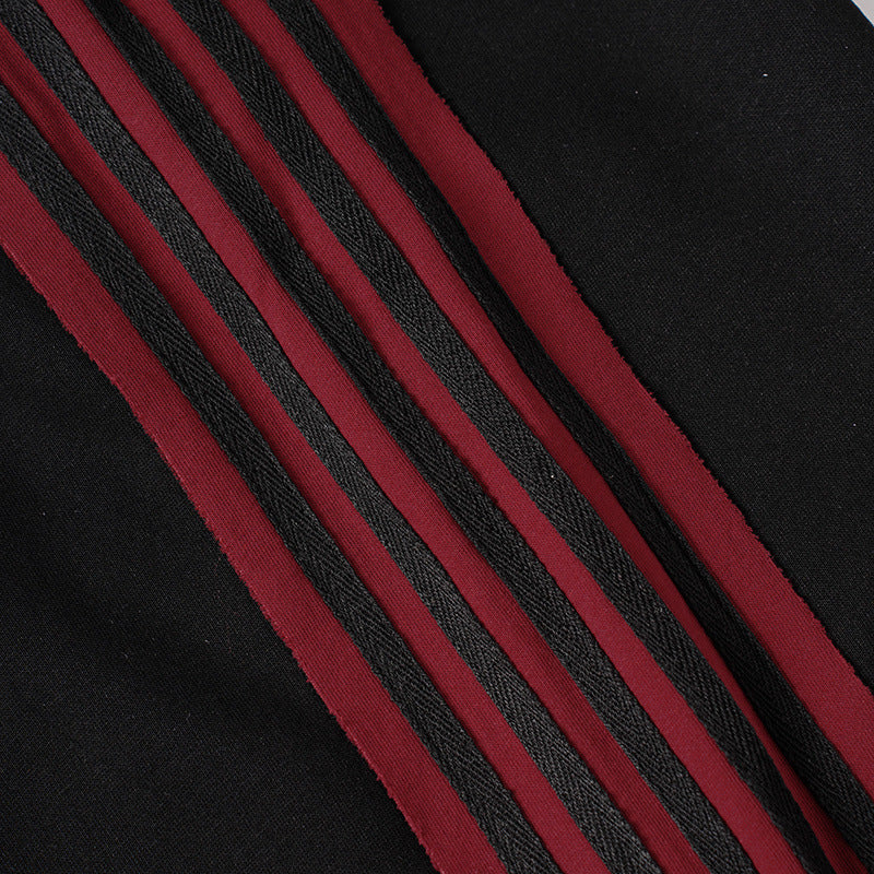 Stripe Embroidery Wide Leg Sweatpants WN28065