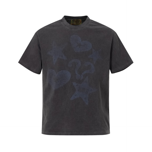 Heart Star Graphic Print Short Sleeve T-Shirt WN23583