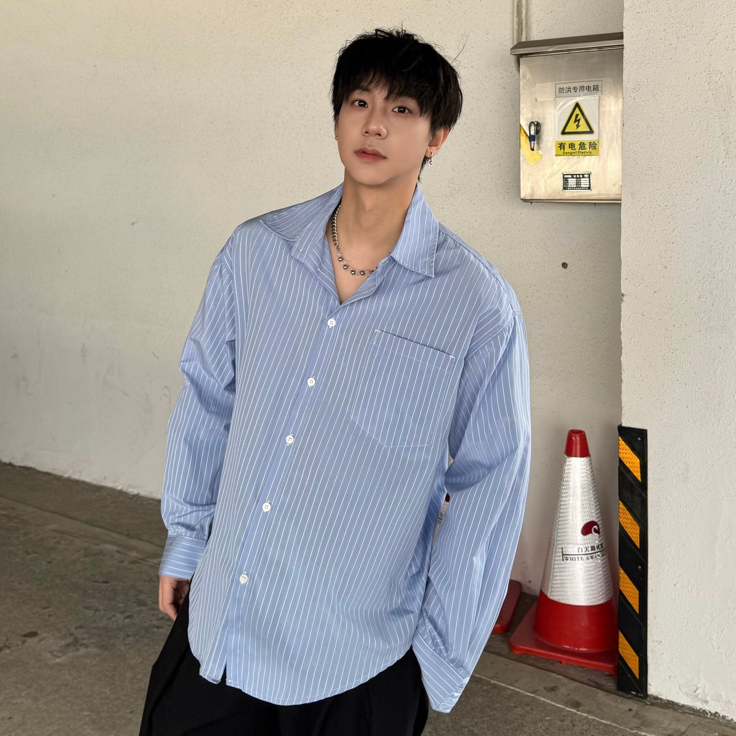 Striped Oversize Long Sleeve Shirt WN25262