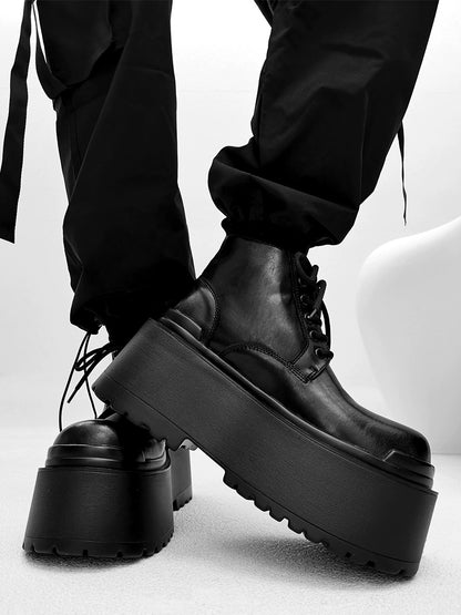 Thick Sole PU Leather Boots WN21273