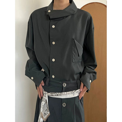 Unique Collar Long Sleeve Shirt WN19949