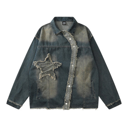 Washed Star Embroidery Denim Jacket WN28078