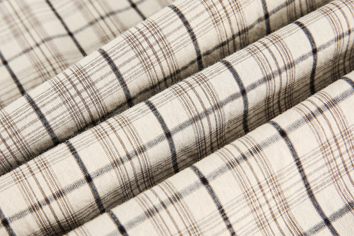 Plaid Letter Print Long Sleeve Shirt WN25410