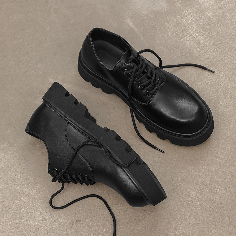 Lace Up Thick Sole PU Leather Shoes WN24570