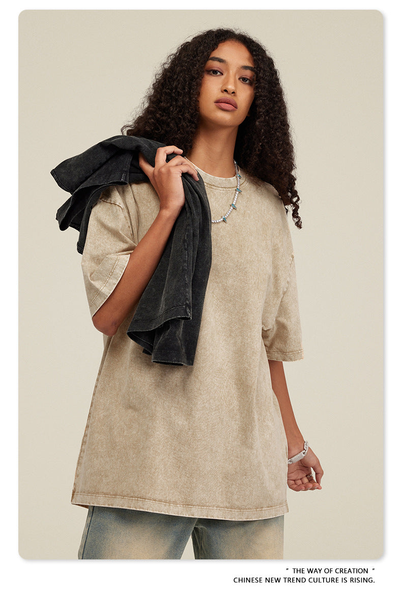 Washed Heavyweight Oversize Short Sleeve T-Shirt WN6078