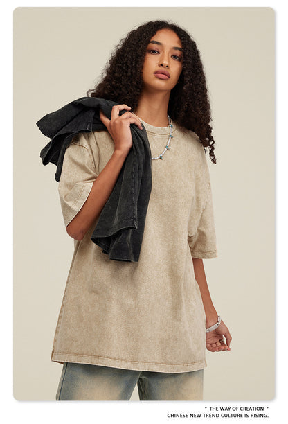 Washed Heavyweight Oversize Short Sleeve T-Shirt WN6078
