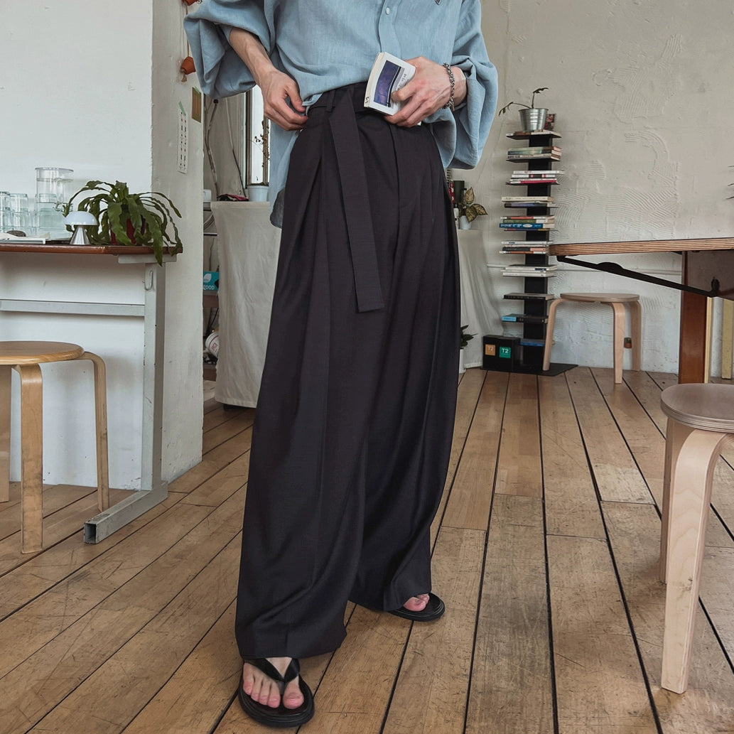 Draped Straight Wide Leg Trousers WN20311