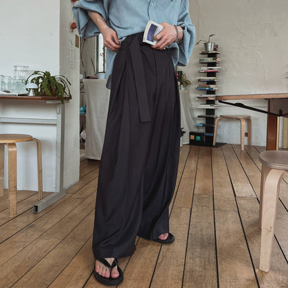 Draped Straight Wide Leg Trousers WN20311
