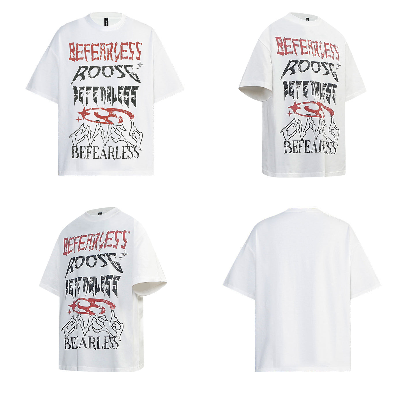 Washed Letter Print Oversize Short Sleeve T-Shirt WN26401