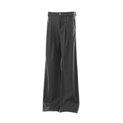 Drape Pleats Wide Leg Trousers WN25664