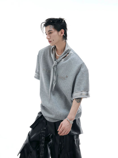 Silver Tie Design Metal Print Short Sleeve T-Shirt WN18327