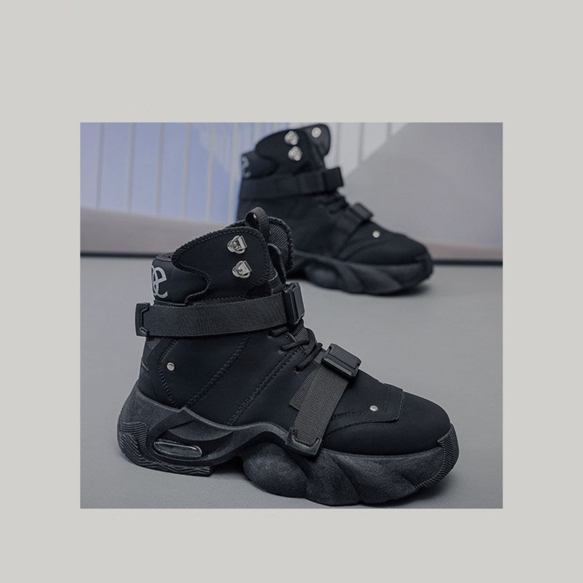 High-Top Platform Buckle Strap Sneaker Boots WN23491