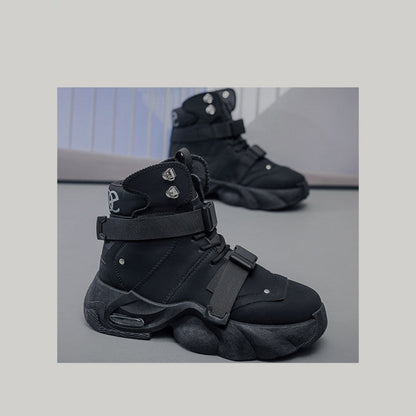 High-Top Platform Buckle Strap Sneaker Boots WN23491