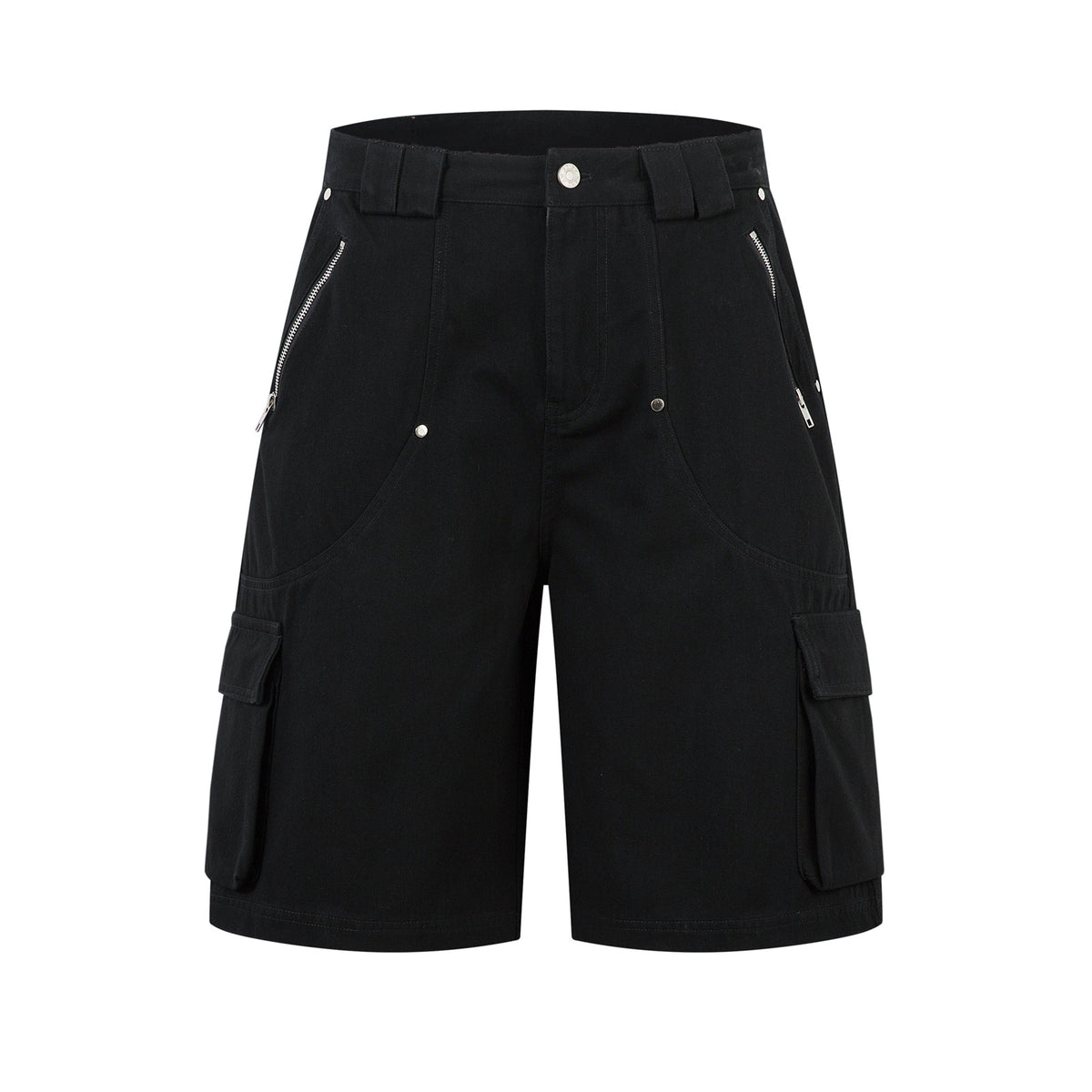 Multi-Pocket Wide Leg Cargo Half Pants WN26813