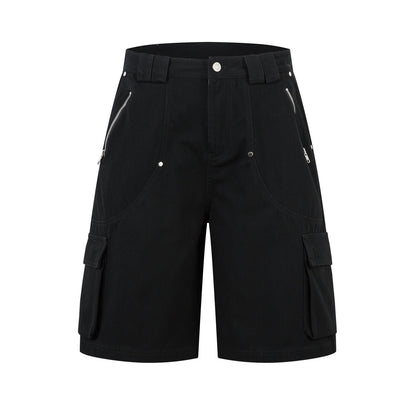 Multi-Pocket Wide Leg Cargo Half Pants WN26813
