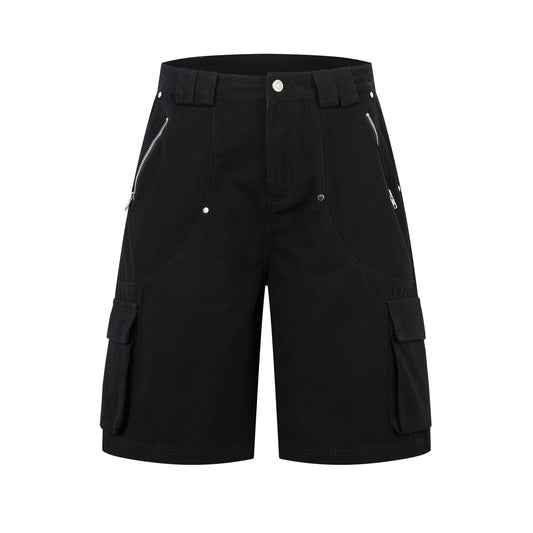 Multi-Pocket Wide Leg Cargo Half Pants WN26813