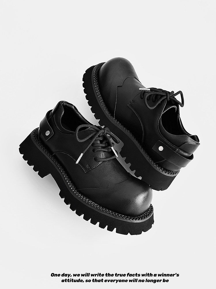 Chunky Platform Round Toe Lace-Up Shoes WN24537