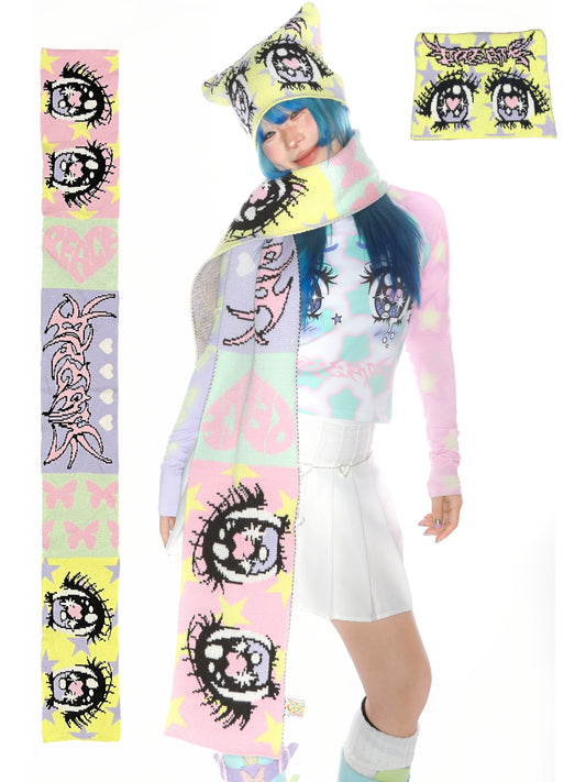 Illustration Design Knit Scarf & Knit Hat WN22245