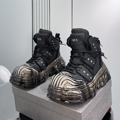 Thick-Sole Height-Increasing Shell-Toe Sneaker Boots WN24750