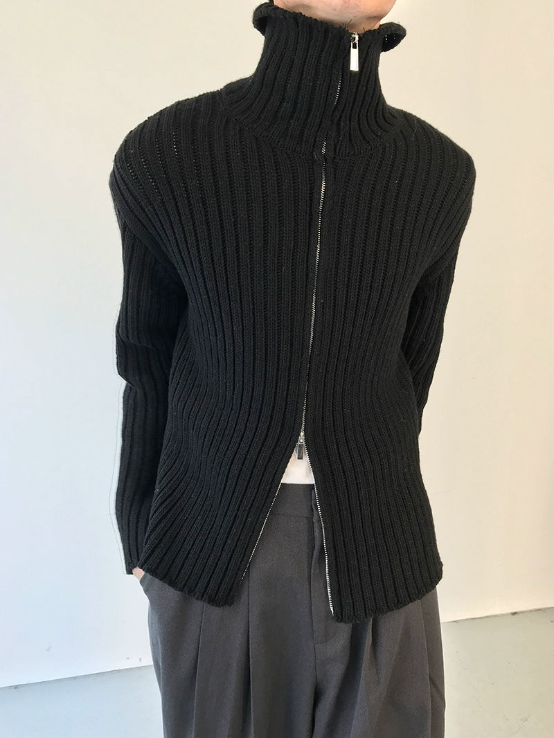 Zipper High-Neck Knit Cardigan WN21662