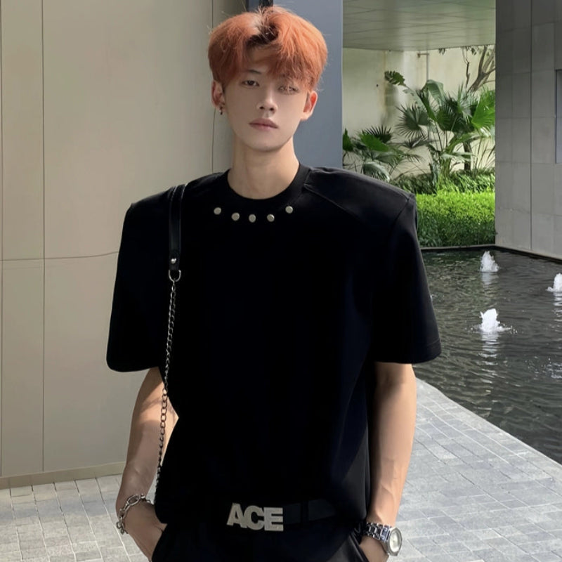 Heavyweight Metal Design Short Sleeve T-Shirt WN20038