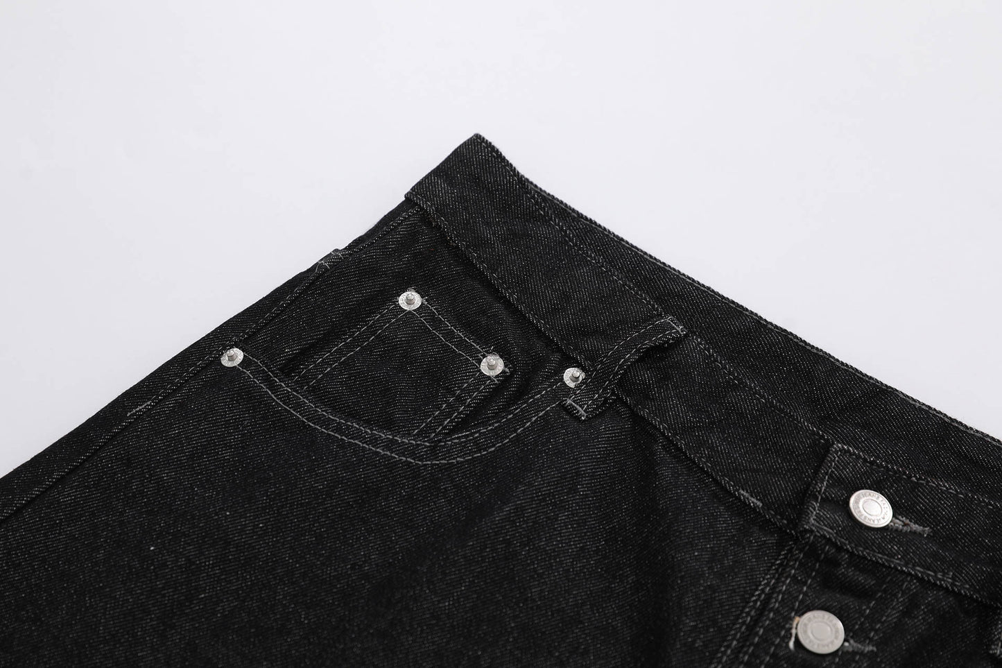 Raw Asymmetrical Button Denim Half Jeans WN26120