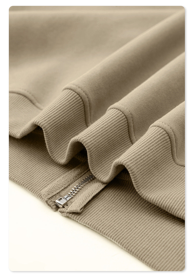 Fleece Lining Oversize Washed Zipper Hoodie WN9943