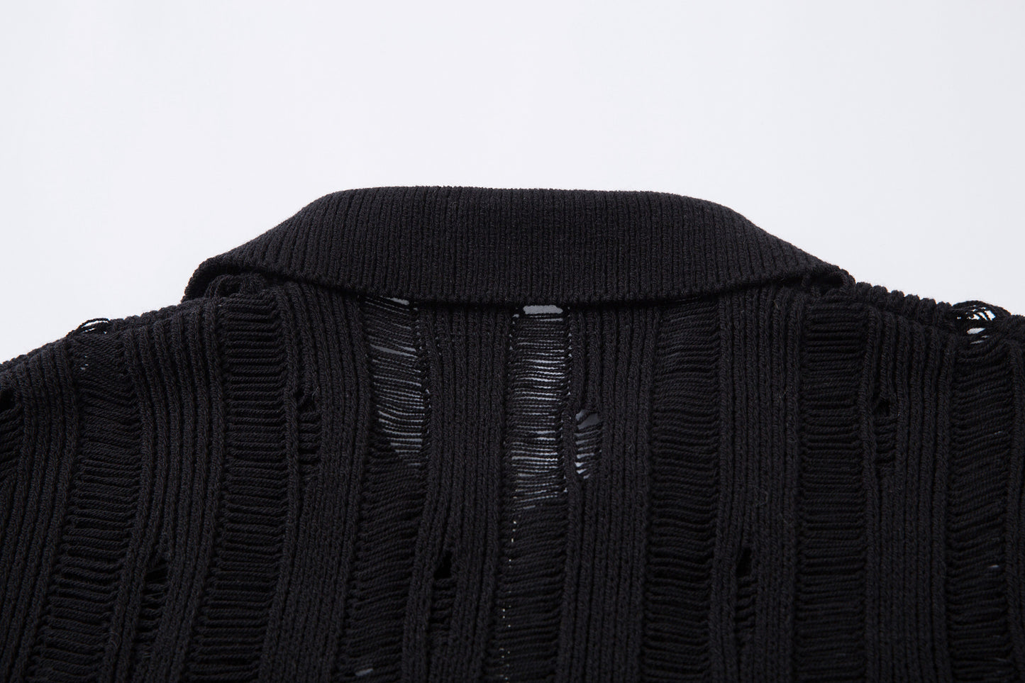 Damage Design Zipper Short Sleeve Knit Shirt WN16198