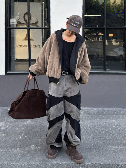 Reversible Fake Fur Hooded Padded Jacket WN23004