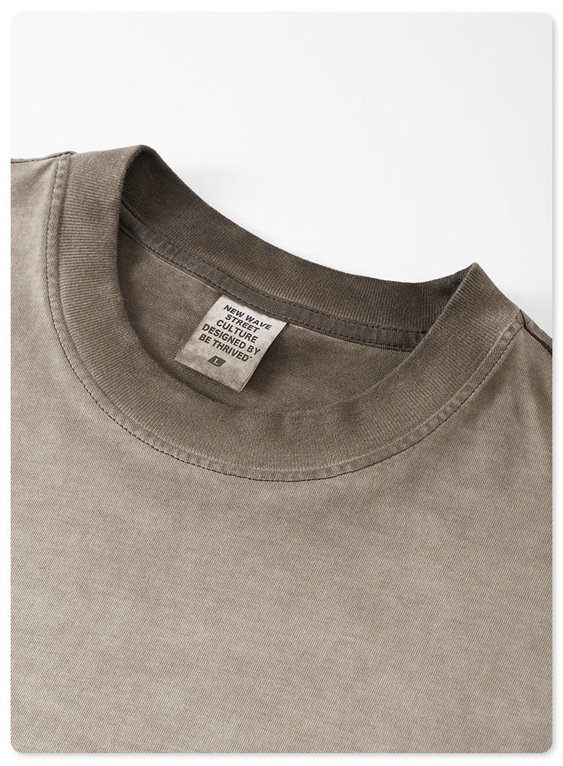 Washed Gradient Pure Cotton Sleeveless T-Shirt WN6075