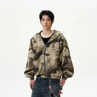 Camouflage Zipper Hooded Jacket WN9473