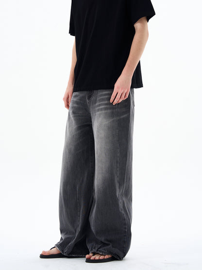 Washed Wide Leg Denim Jeans WN19208