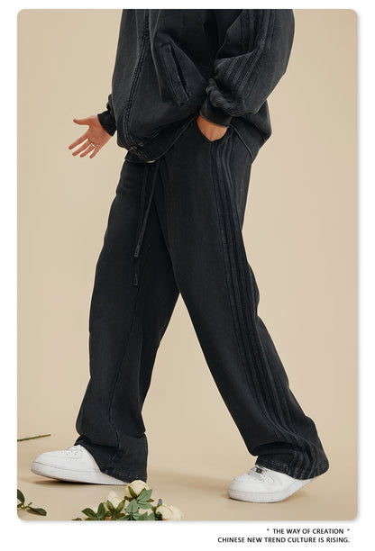 Washed Heavyweight Straight Leg Sweatpants WN6019