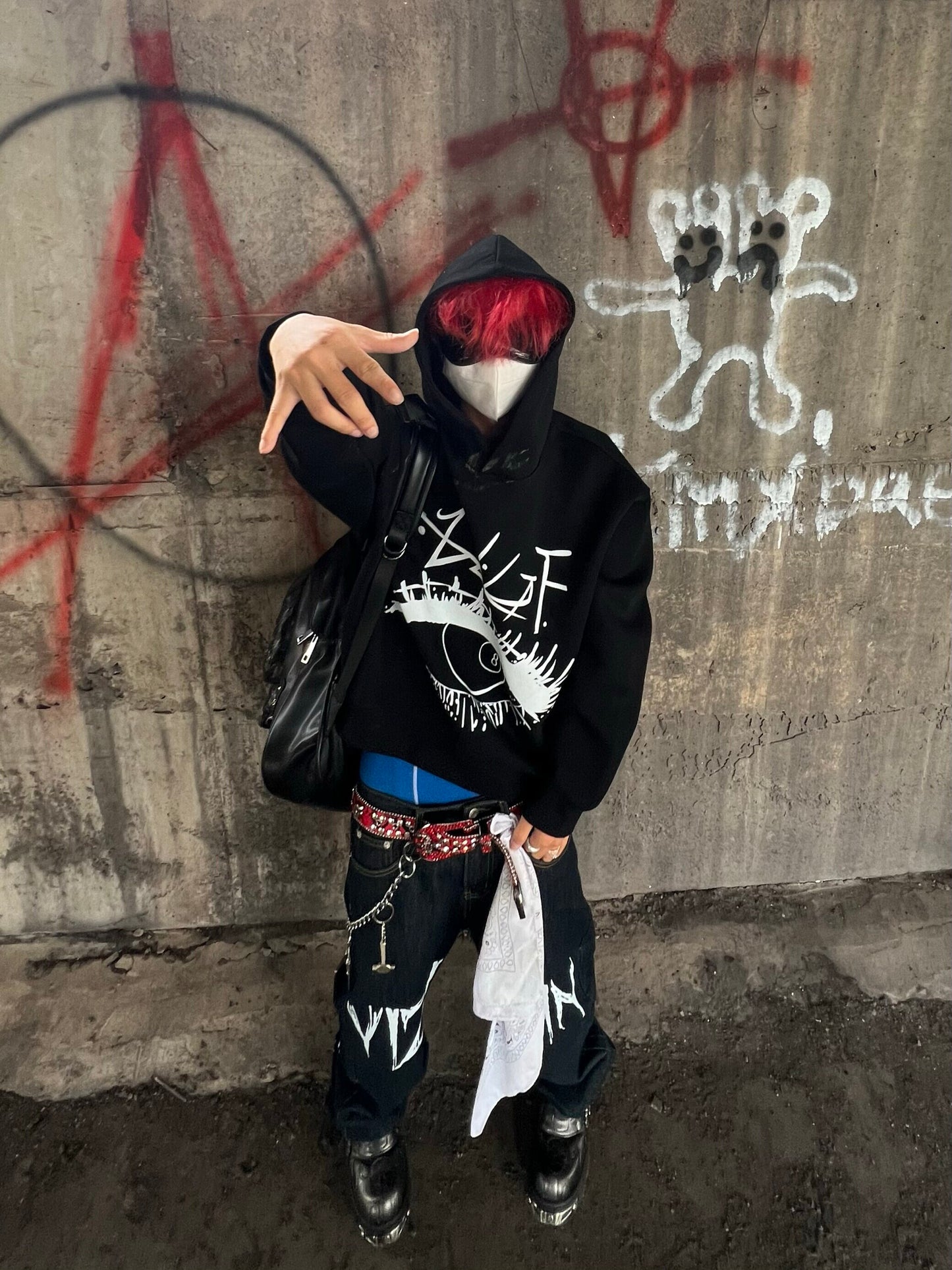 Eye Art Print Oversize Hoodie WN24083