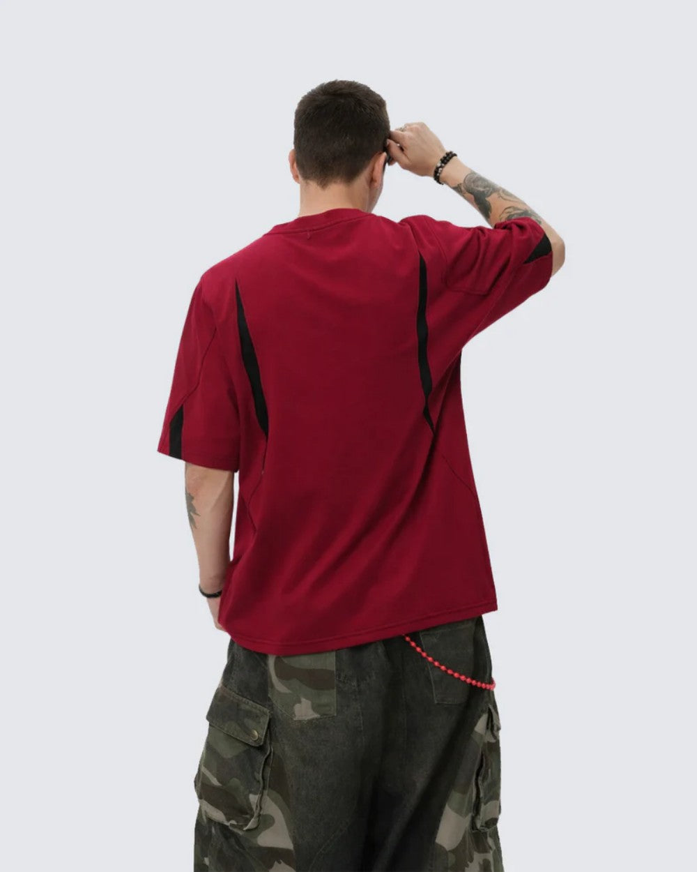 Contrast Panel Raglan Short Sleeve T-Shirt WN28077