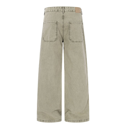 Damage Patchwork Wide Leg Cargo Pants WN26162