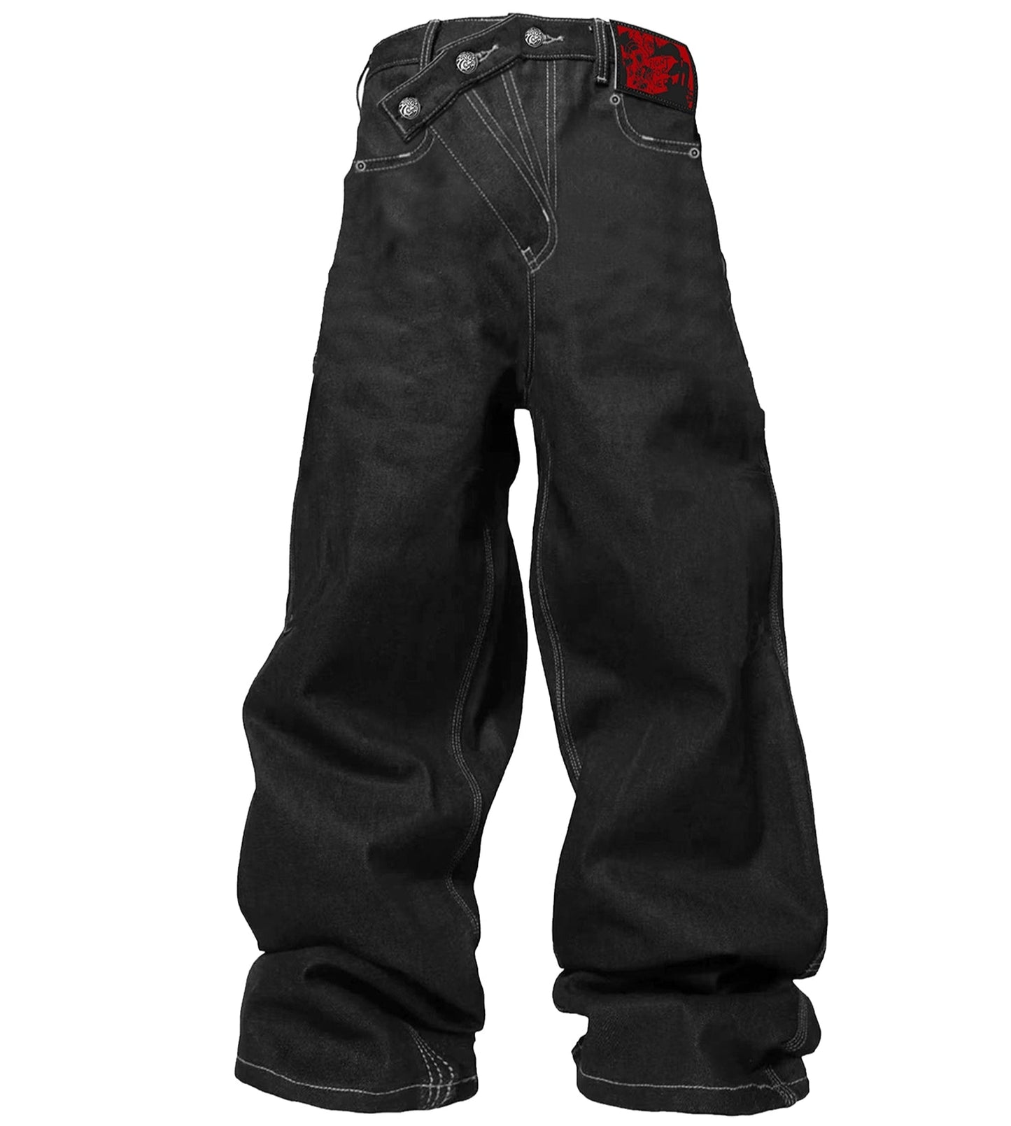 Three-Button Wide Leg Denim Jeans WN20884