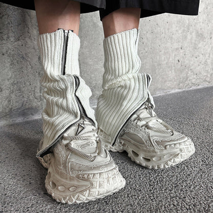 Zipper Ribbed Socks WN25081