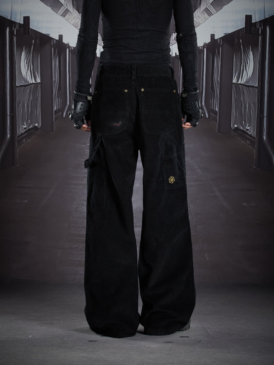 Corduroy Deconstruct Embroidery Straight Pants WN22899