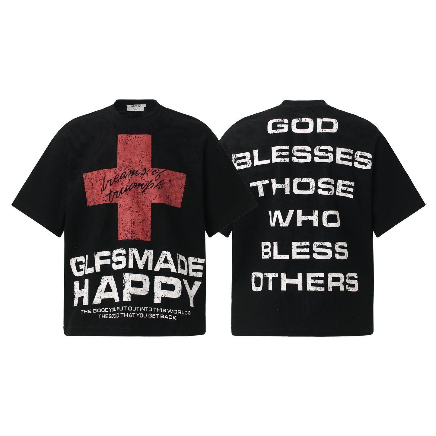Cross Letter Print Short Sleeve T-Shirt WN26137