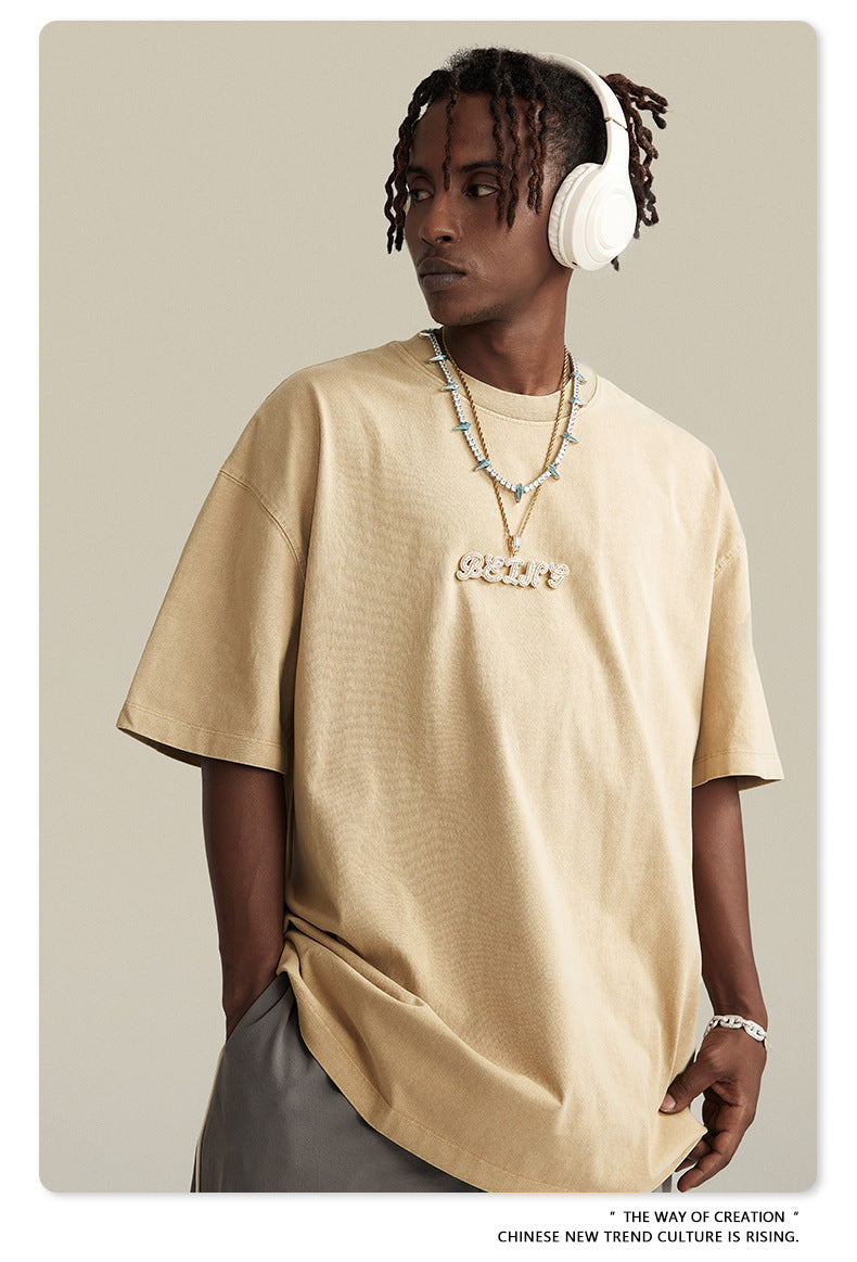 Washed Oversize Short-sleeve T-shirt WN6457