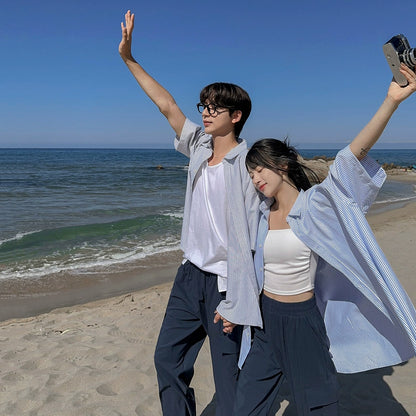 Striped Oversize Short Sleeve Shirt WN20254