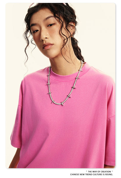 Washed Oversize Short-sleeve T-shirt WN6456