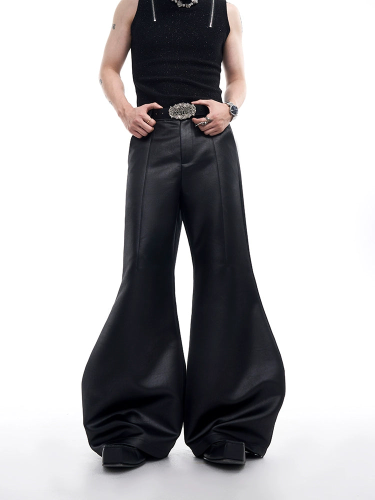 PU Leather Wide-Leg Flare Pants WN10186